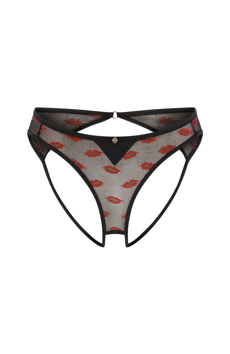 House Of Silk Smooch Smooch Ouvert Panties, Main, color, Black