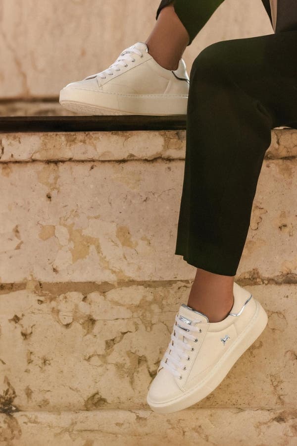 Spirit Leather Sneakers, Alternate, color, White / Silver