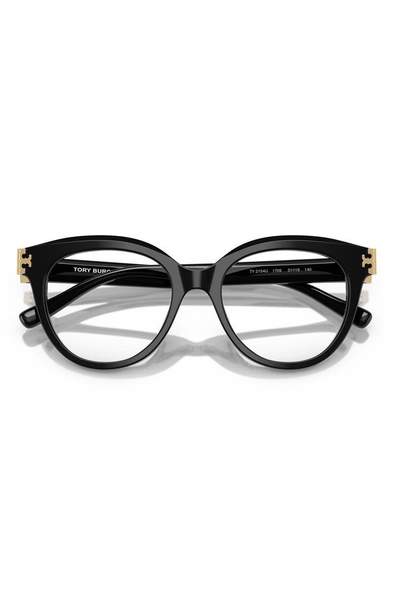 Tory Burch 51mm Phantos Optical Glasses, Alternate, color, Black