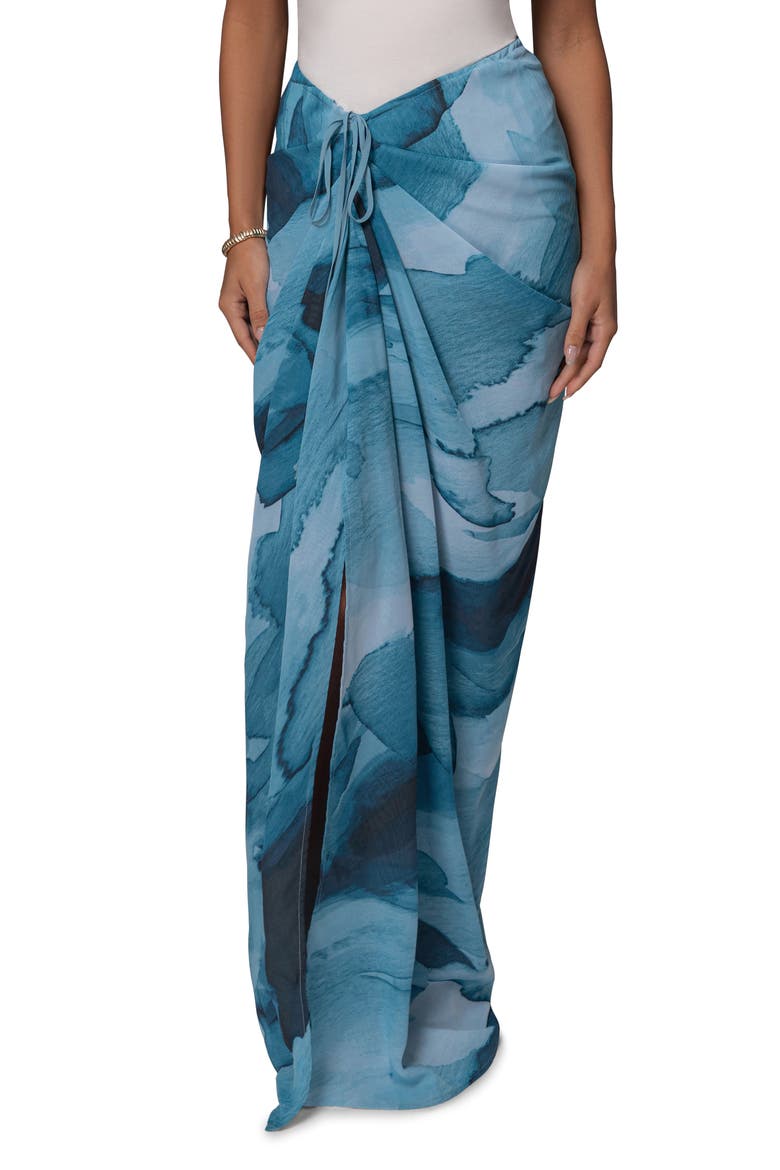 Noelia Printed Maxi Skirt, Main, color, BLUE