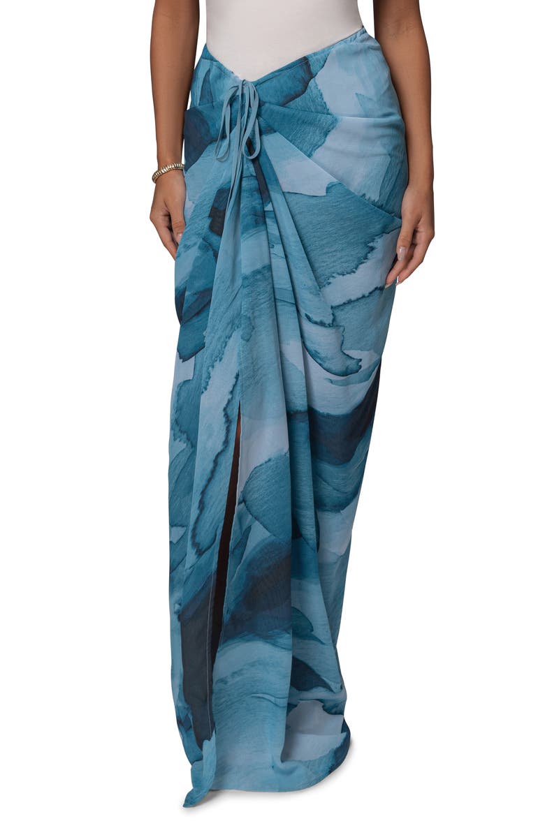 JLUXLABEL Noelia Printed Maxi Skirt, Main, color, Blue