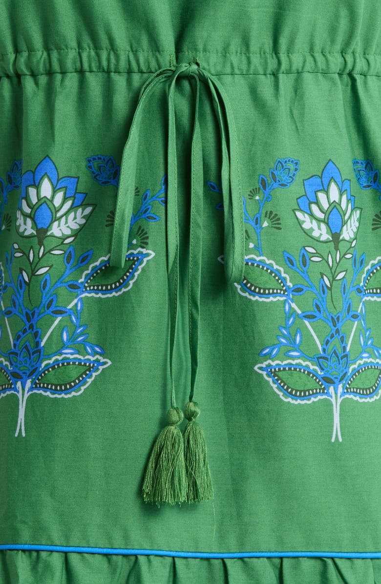 SUGARLIPS Meridy Floral Midi Dress, Alternate, color, Kelly Green/ Blue Multi