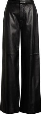 L'AGENCE Livvy Straight Leg Lambskin Leather Trousers