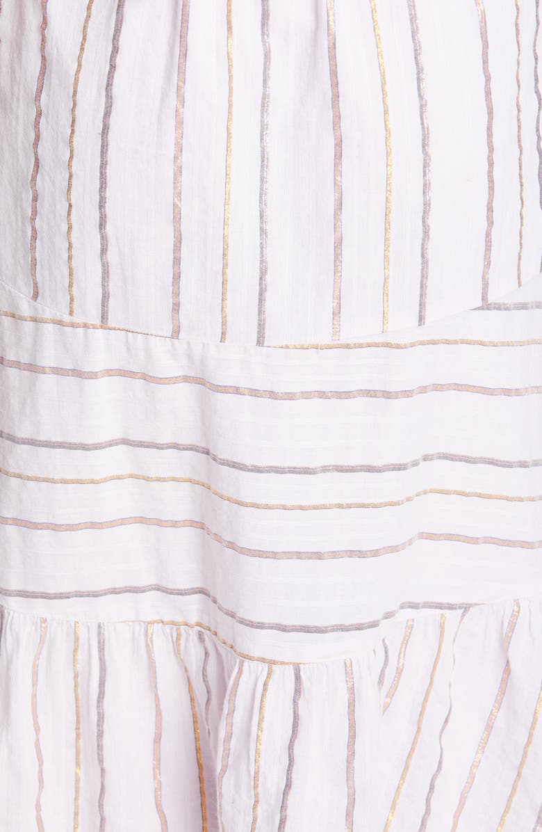 La Vie Rebecca Taylor Metallic Stripe Cotton Sundress, Alternate, color, 