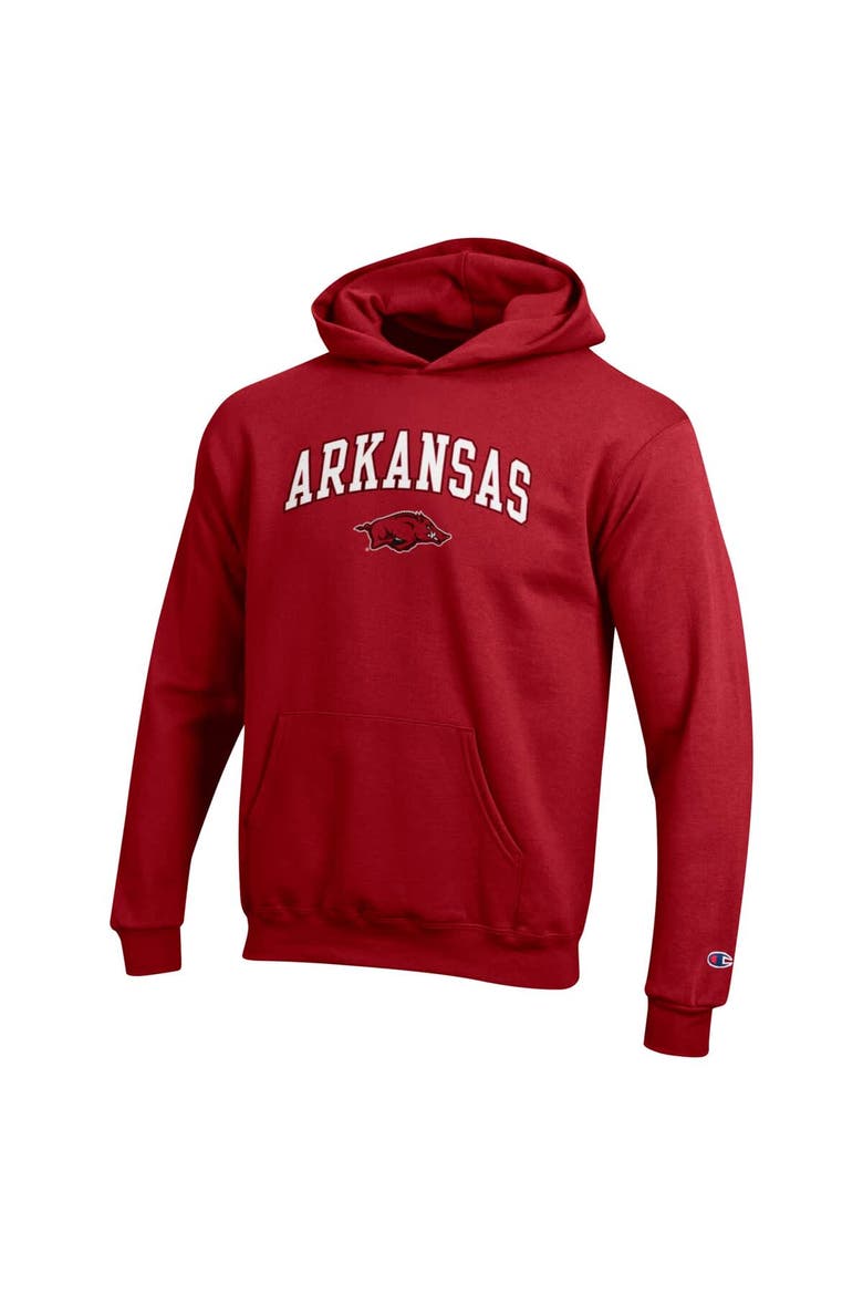 Youth Champion Cardinal Arkansas Razorbacks Campus Pullover Hoodie, Alternate, color, Cardinal
