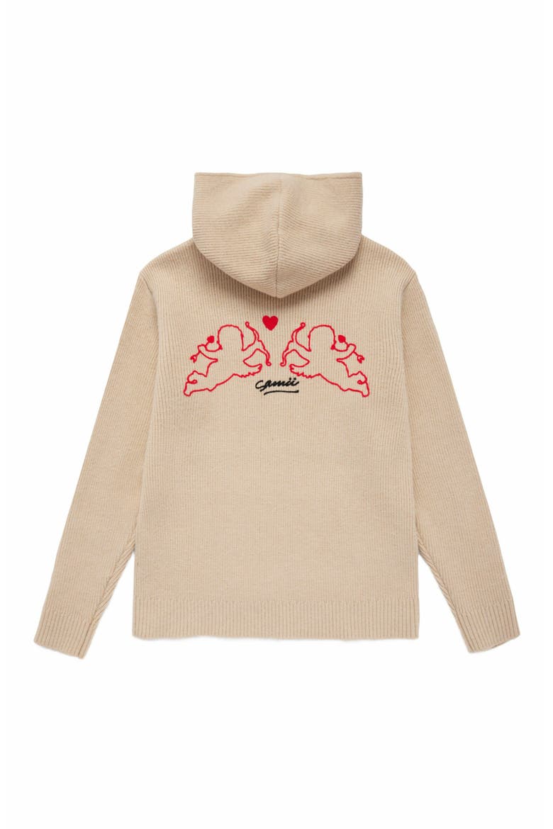 Cupid Knit Hoodie, Alternate, color, TAN