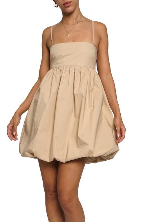 Know One Cares Bubble Hem Babydoll Minidress In Khaki