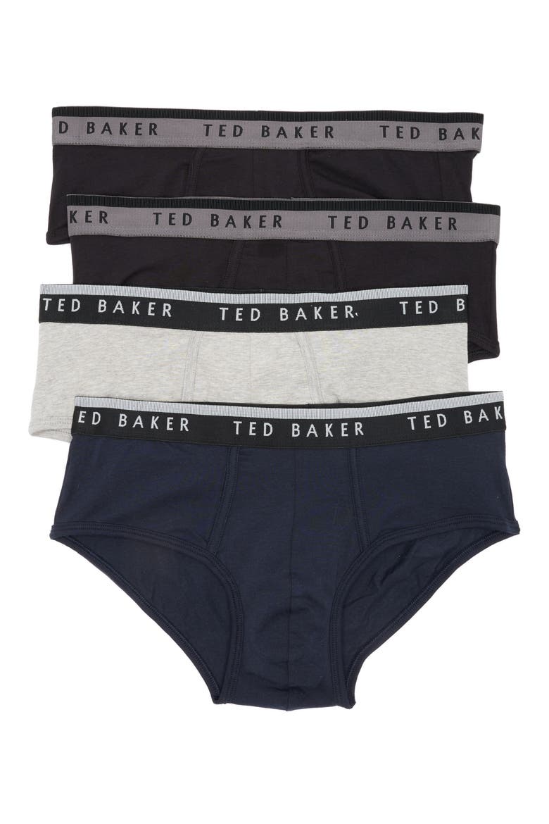 4-Pack Stretch Cotton Boxer Briefs, Main, color, GREY / BLACK