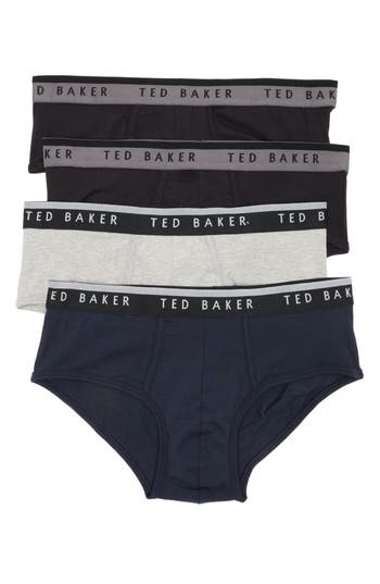 Ted Baker 4-pack Stretch Cotton Boxer Briefs In Grey/black