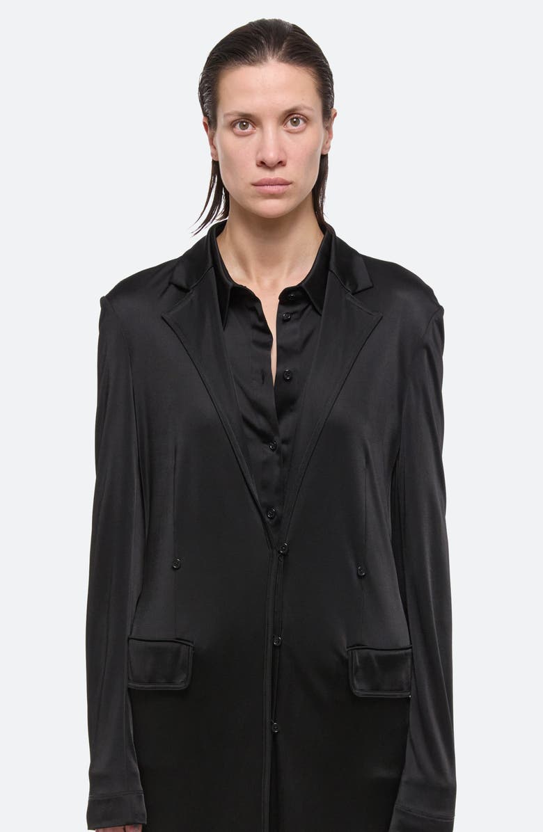 Helmut Lang Long Fluid Jacket, Alternate, color, Black