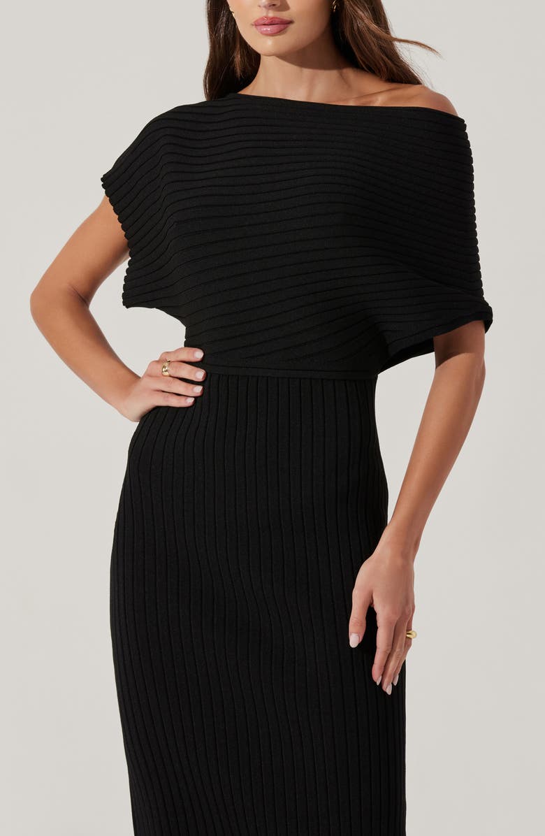 ASTR the Label One-Shoulder Wide Rib Sweater Dress, Alternate, color,
