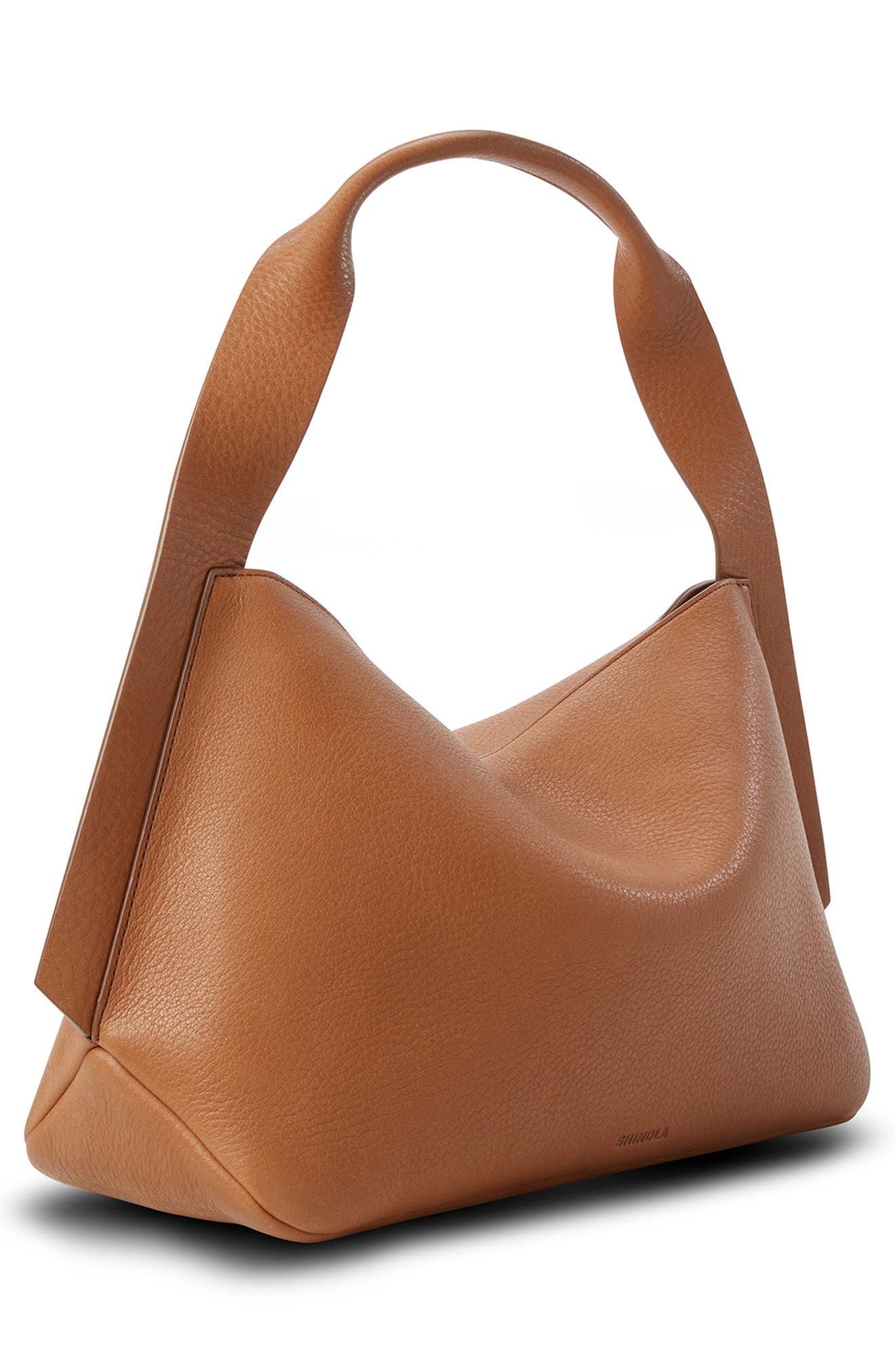 Shinola Medium Derby Leather Shoulder Bag, Alternate, color, Tan