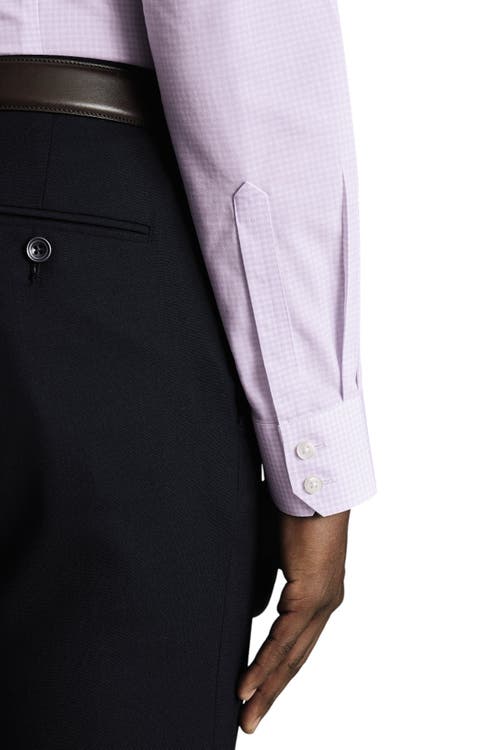 Charles Tyrwhitt Non-iron Poplin Gingham Shirt In Black