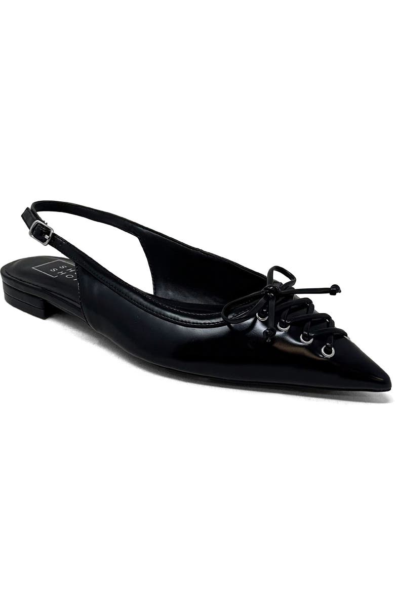 SHUSHOP Amy Slingback Flat, Main, color, Black