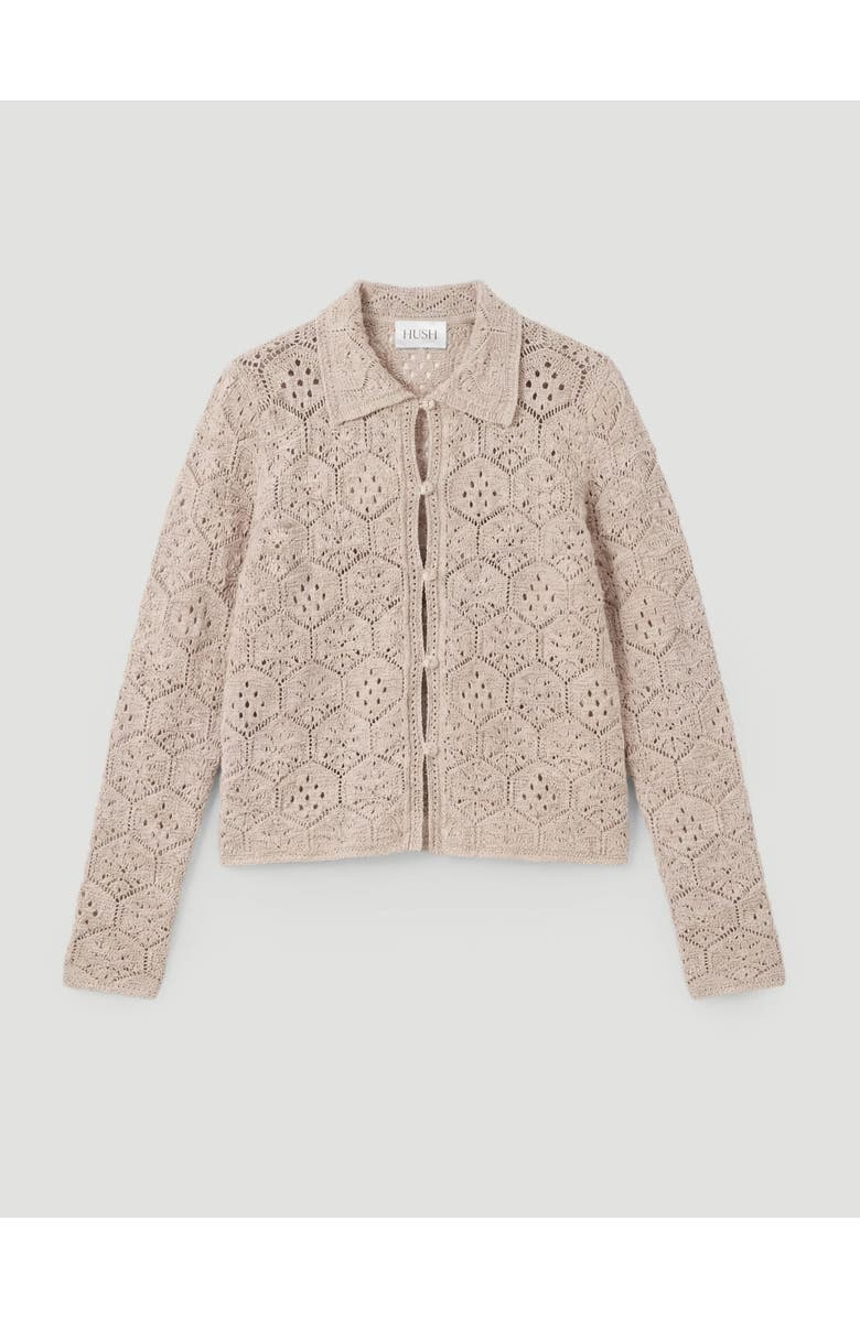 Hush Crochet Cotton Long Sleeve Cardigan, Alternate, color, Ecru White