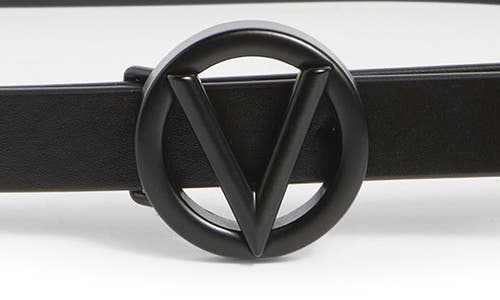 Valentino By Mario Valentino Giusy Logo Baby Buckle Belt In Black