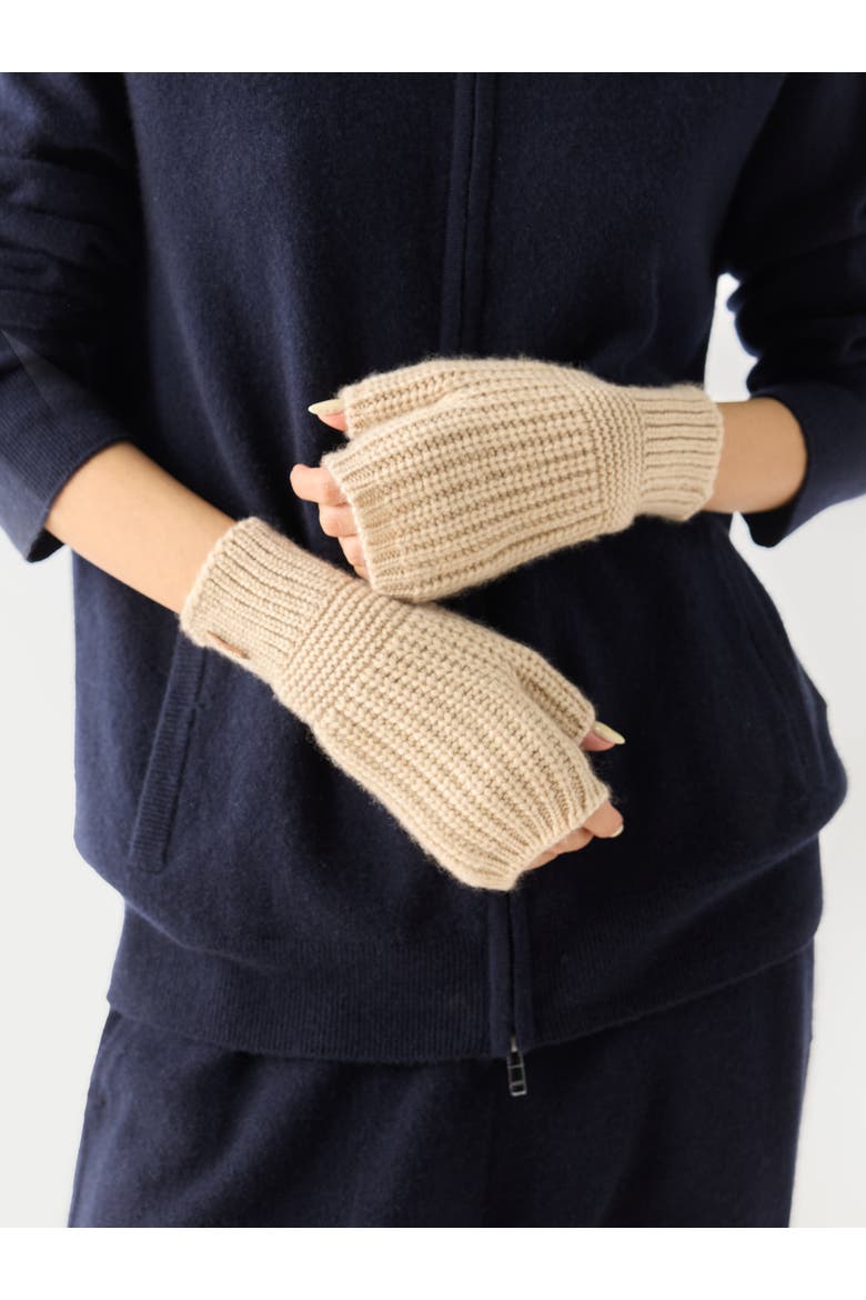 Rib-Knit Cashmere Gloves, Main, color, beige