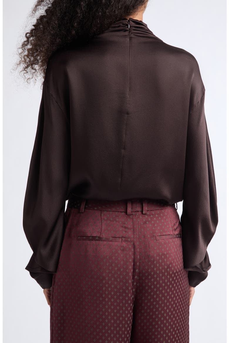 Meena Mock Neck Silk Top, Alternate, color, GRAPE BURGUNDY