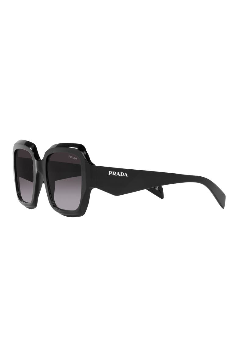 53mm Gradient Pillow Sunglasses, Alternate, color, BLACK