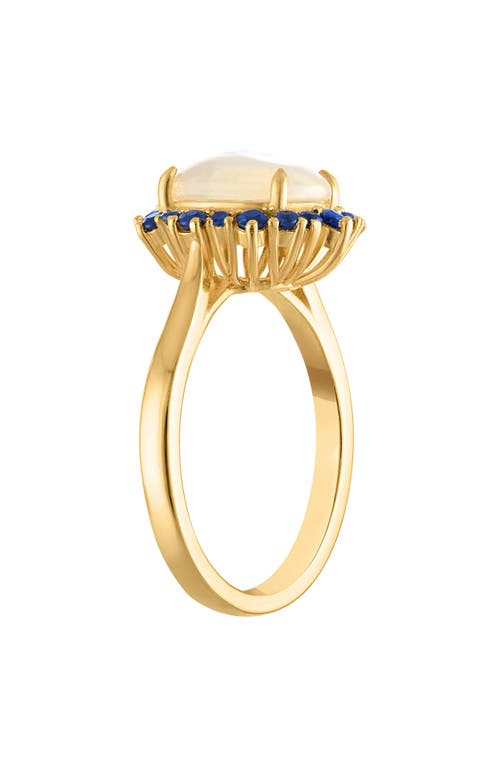 Fzn 14k Gold Over Silver Opal & Sapphire Ring