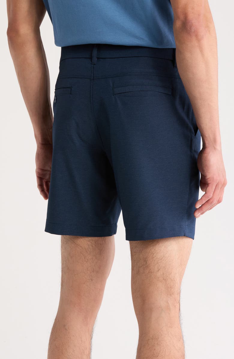 Original Penguin Technical Flat Front 7.5-Inch Shorts, Alternate, color, Black Iris