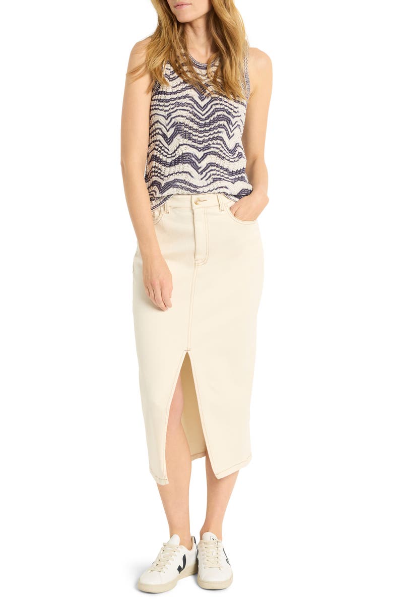 NIC+ZOE Wave Mix Knit Sleeveless Sweater, Alternate, color, Indigo Multi