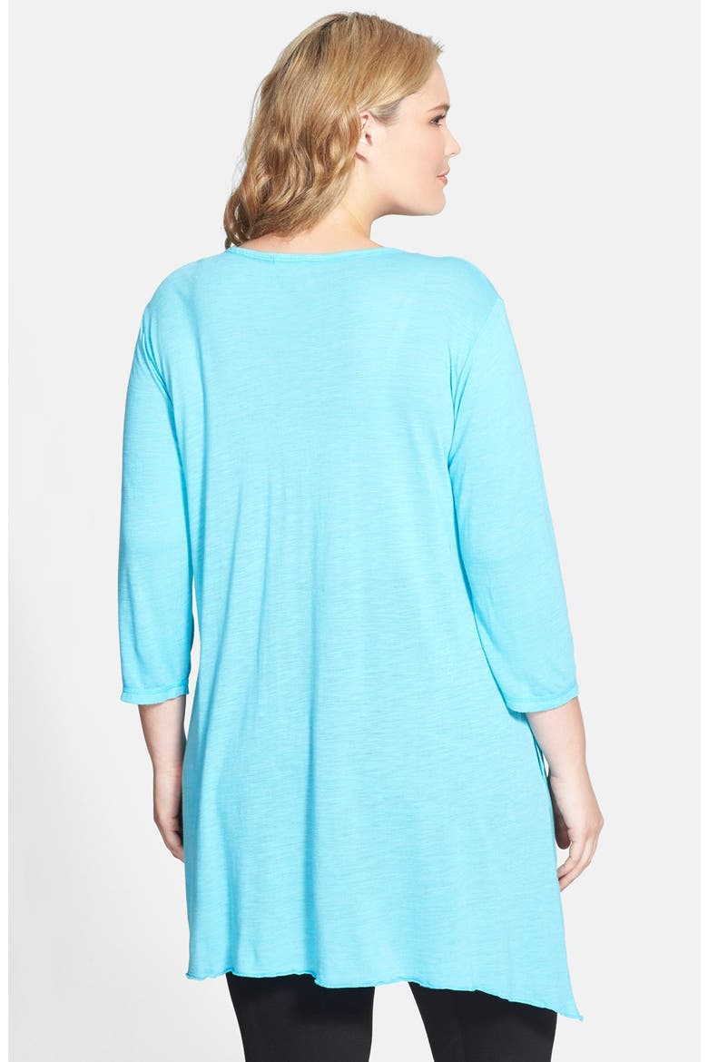 Slub Knit V-Neck Tunic, Alternate, color, CAPRI