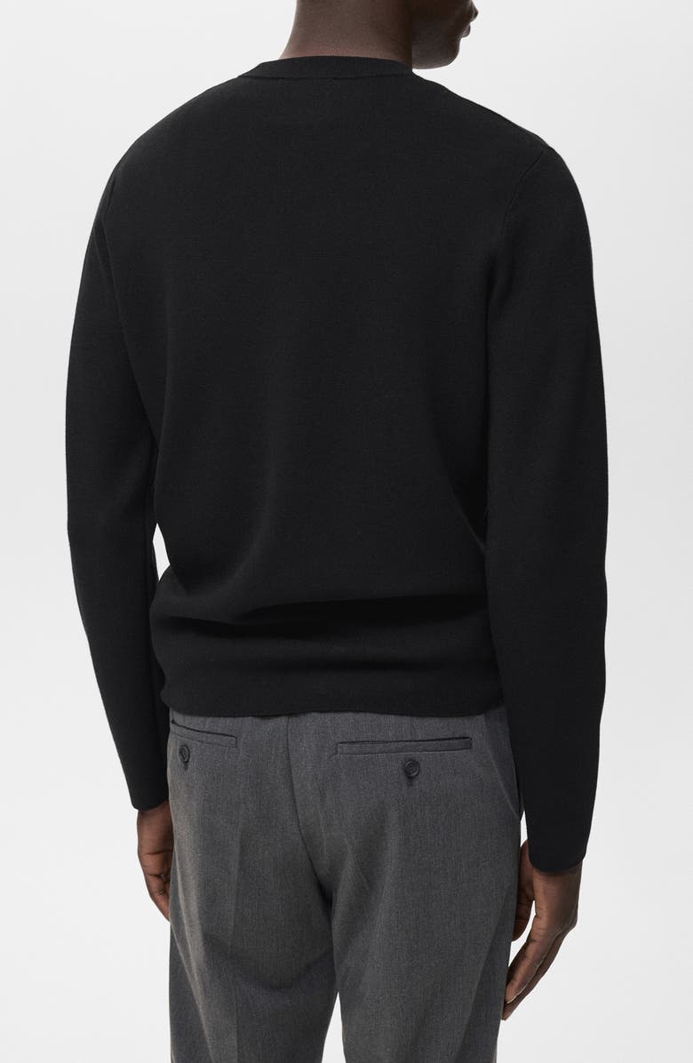 MANGO Regular Fit Crewneck Sweater, Alternate, color, Black