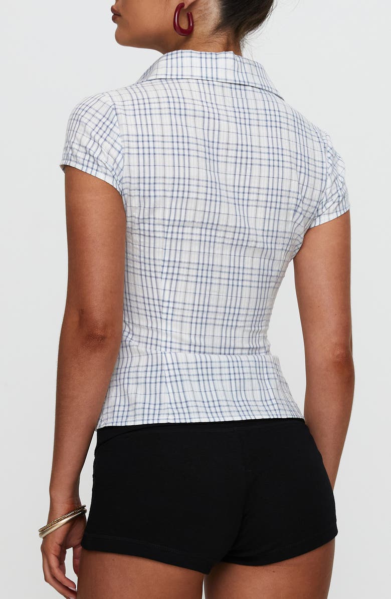 Princess Polly Check Short Sleeve Shirt, Alternate, color, Blue Check