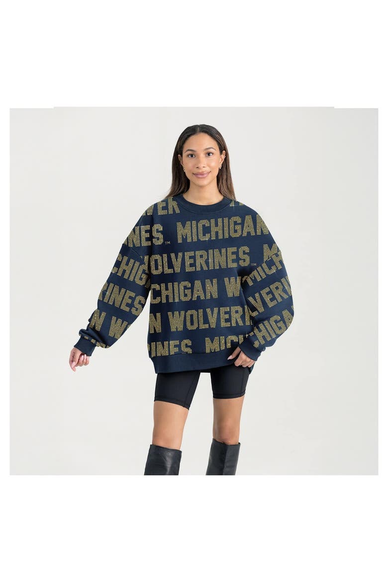 Women's Gameday Couture  Navy Michigan Wolverines Hype Era Sweatshirt, Main, color, Navy