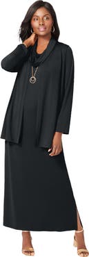 Jessica London 2-Piece Cowlneck Jacket Dress