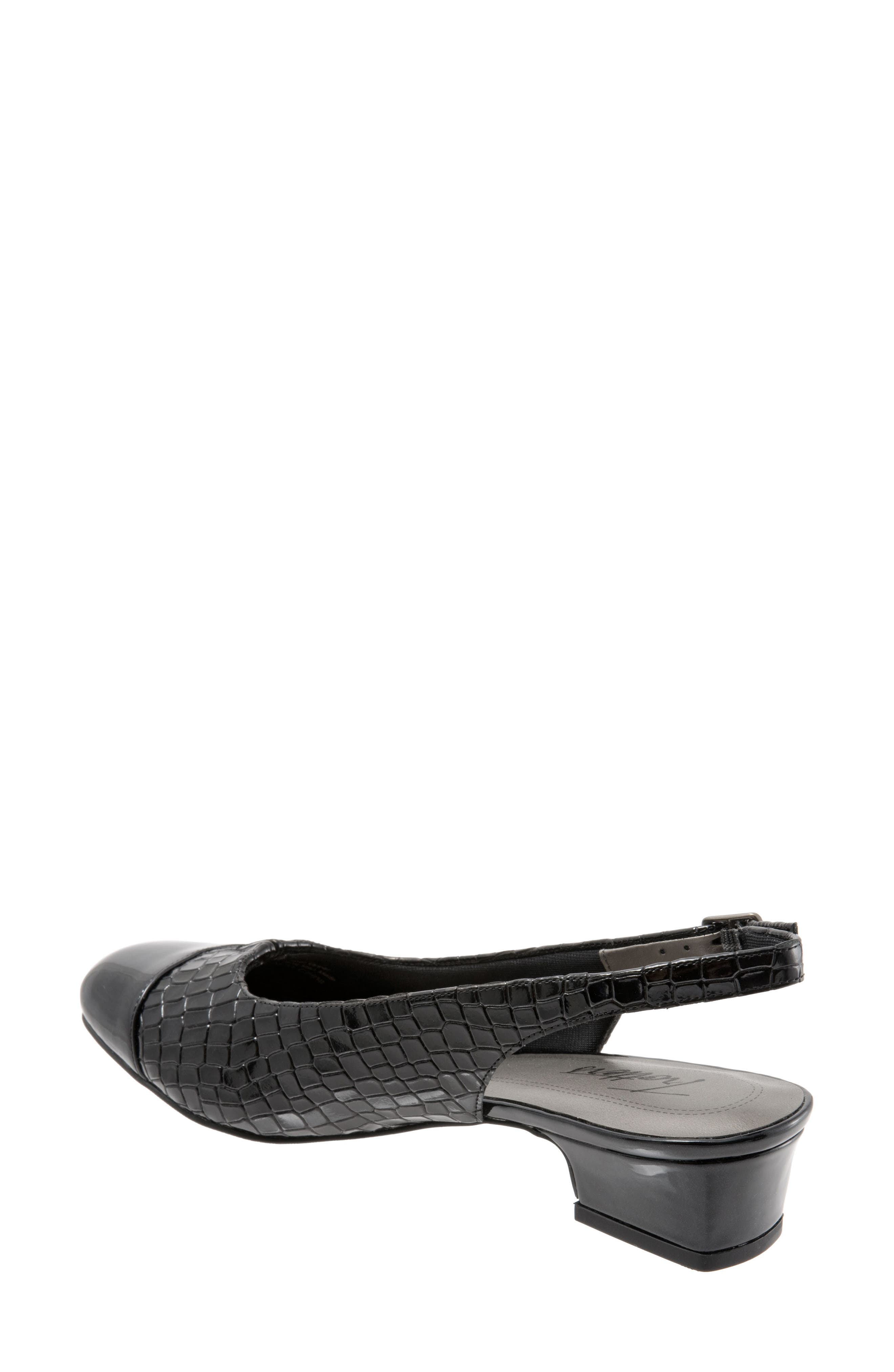 Trotters 'Dea' Slingback, Alternate, color, Black Croco