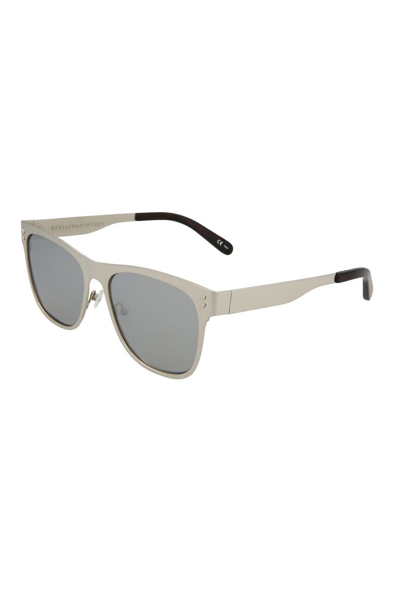 56mm Square Sunglasses, Alternate, color, SILVER SILVER SILVER/ MSL