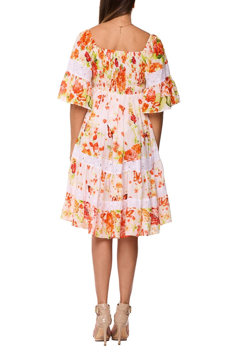 Relaxed Floral Minidress, Alternate, color, ORANGE