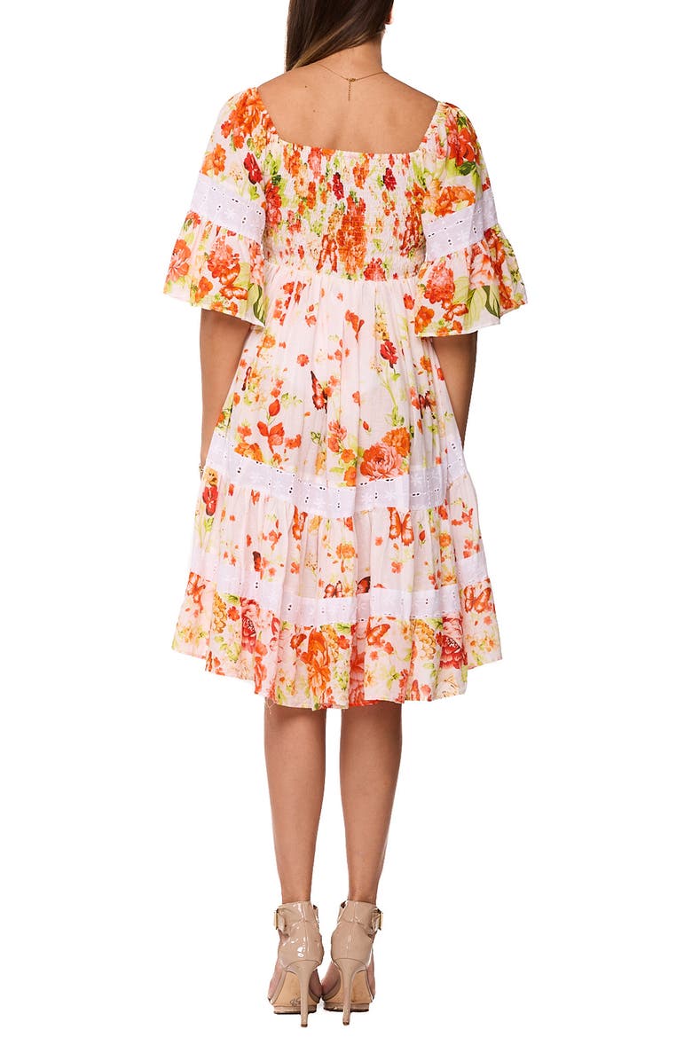 RANEES Relaxed Floral Minidress, Alternate, color, Orange