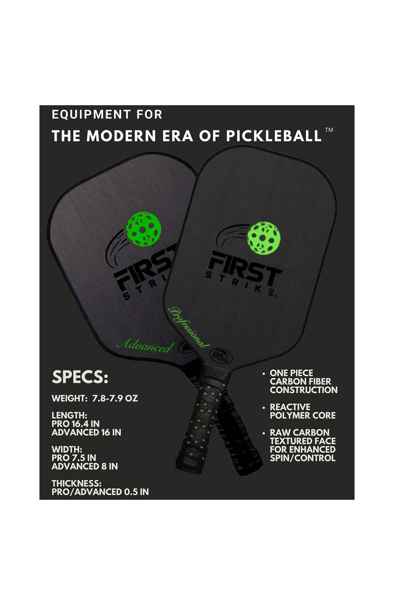 First Strike Pickleball Advanced Pickleball Paddle, 16 x 8 x 0.5", Alternate, color, Black