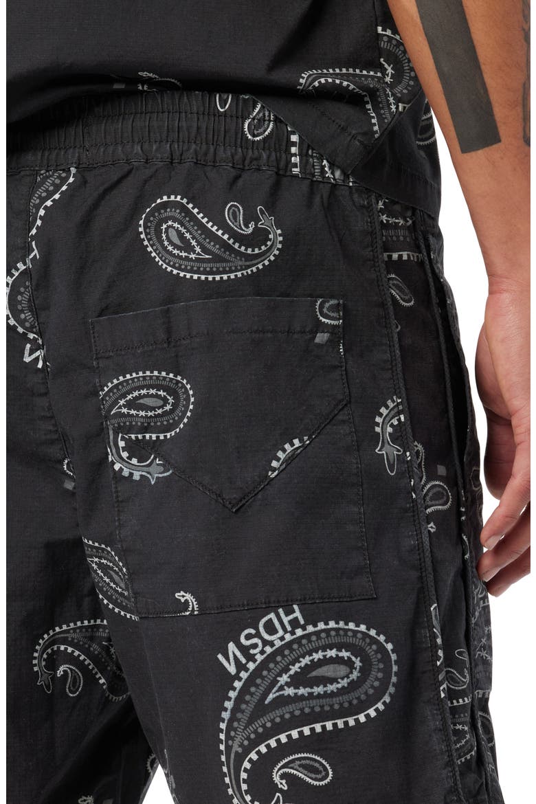 Racer Stretch Ripstop Drawstring Shorts, Alternate, color, BLACK BANDANA