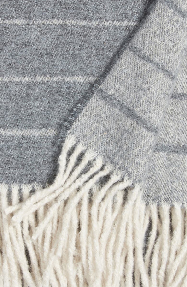 Nordstrom Woven Fringe Throw Blanket, Alternate, color, Grey Onyx