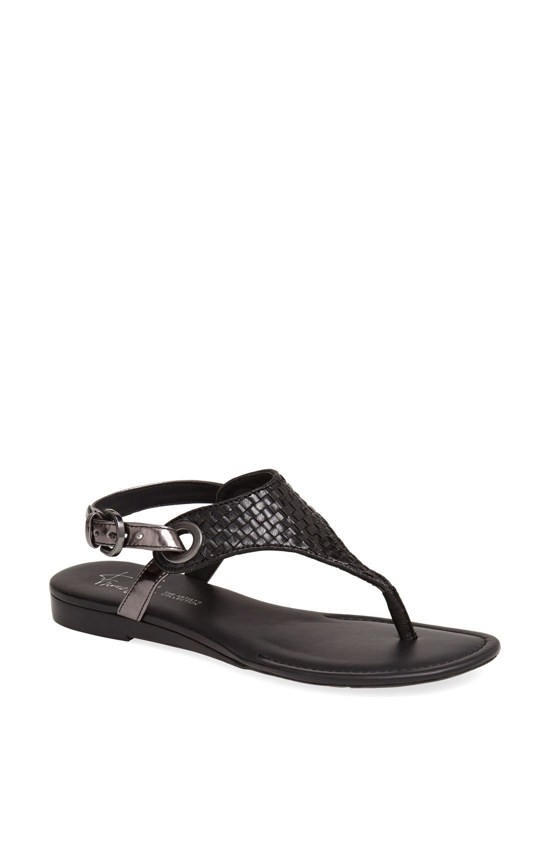 'Grip' Sandal, Main, color, BLACK WEAVE