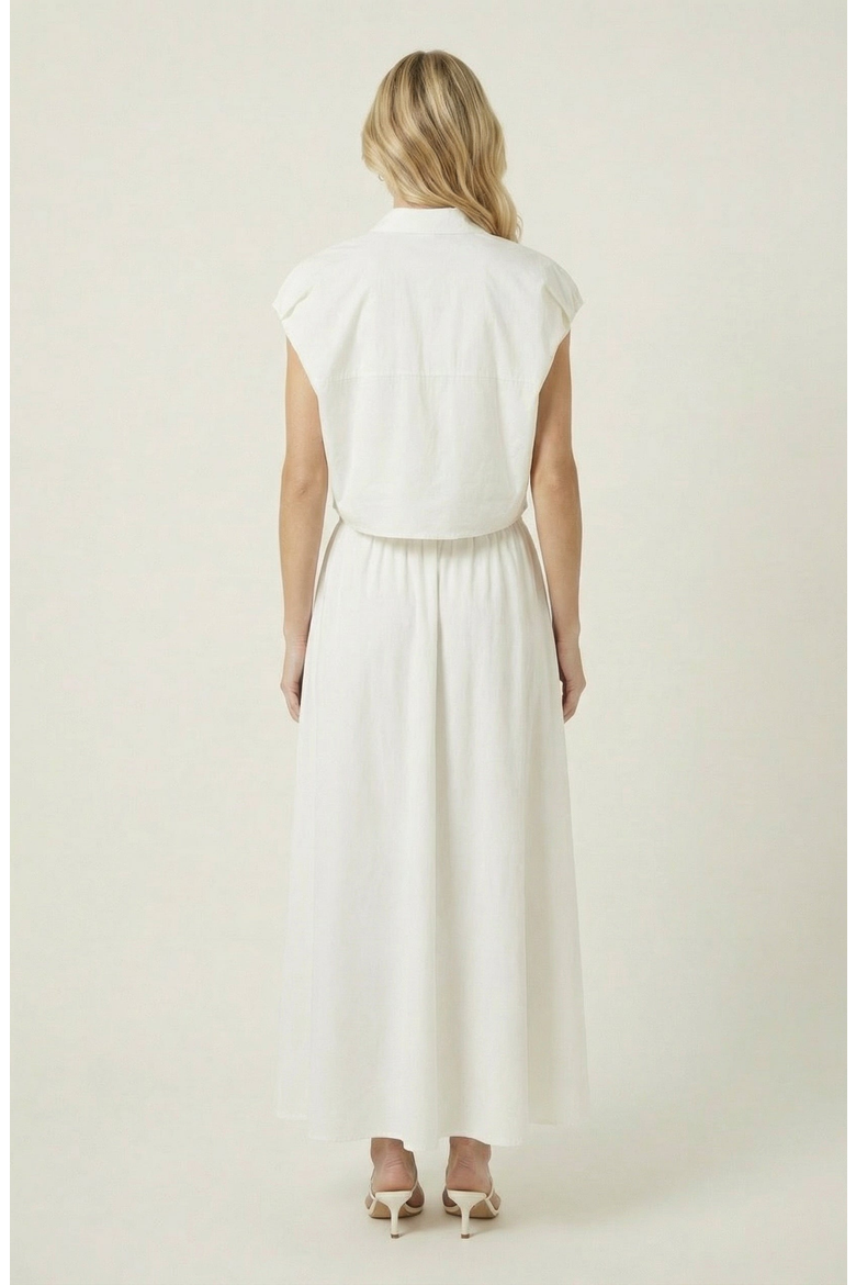Cap Sleeve Cropped Top, Alternate, color, Off-White
