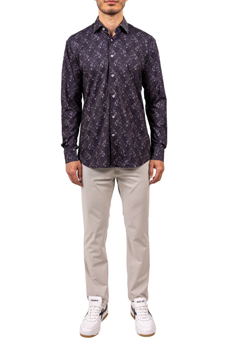 Fibonacci Stretch Ascension 3315 Contemporary Fit Button-Up Shirt, Alternate, color, BLACK