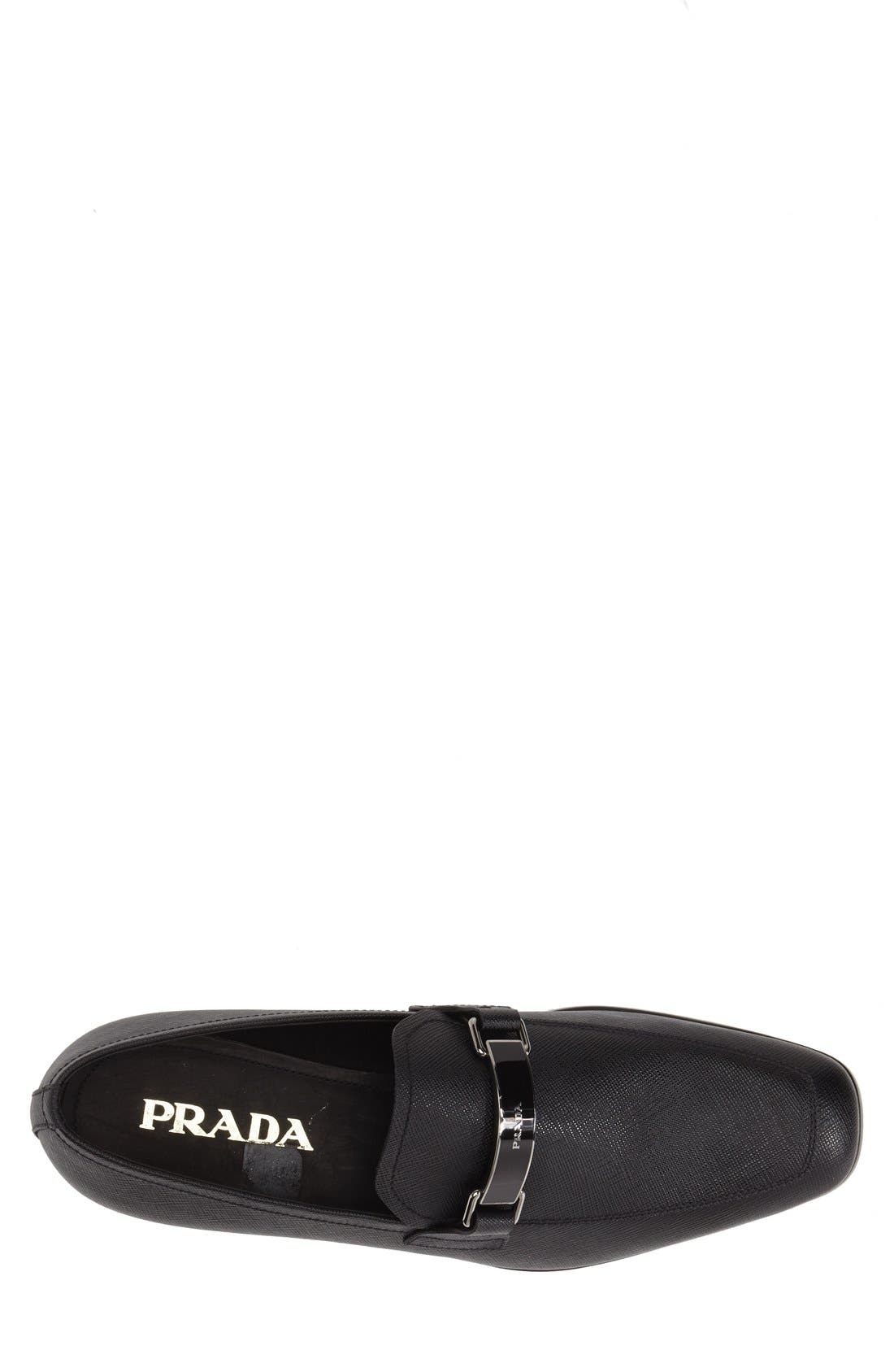 Prada Saffiano Leather Bit Loafer, Alternate, color, 
