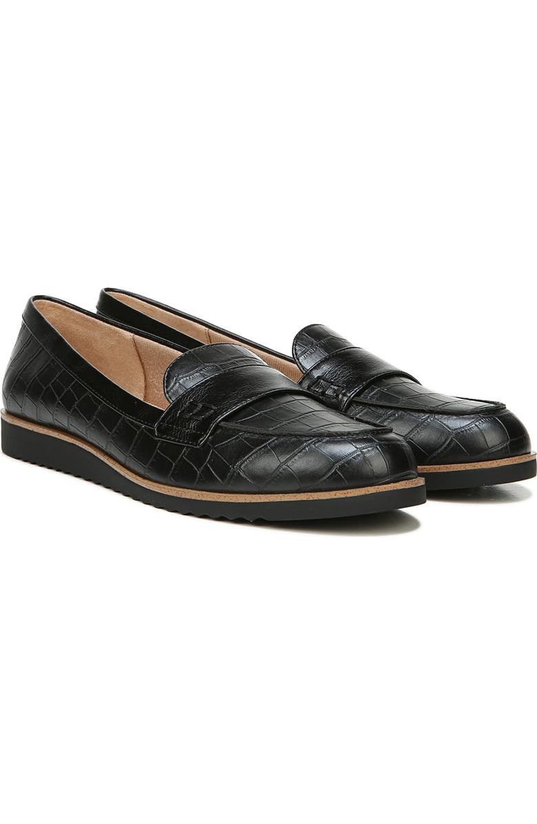 LifeStride Zee Croc Embossed Leather Loafer - Wide Width Available, Alternate, color,