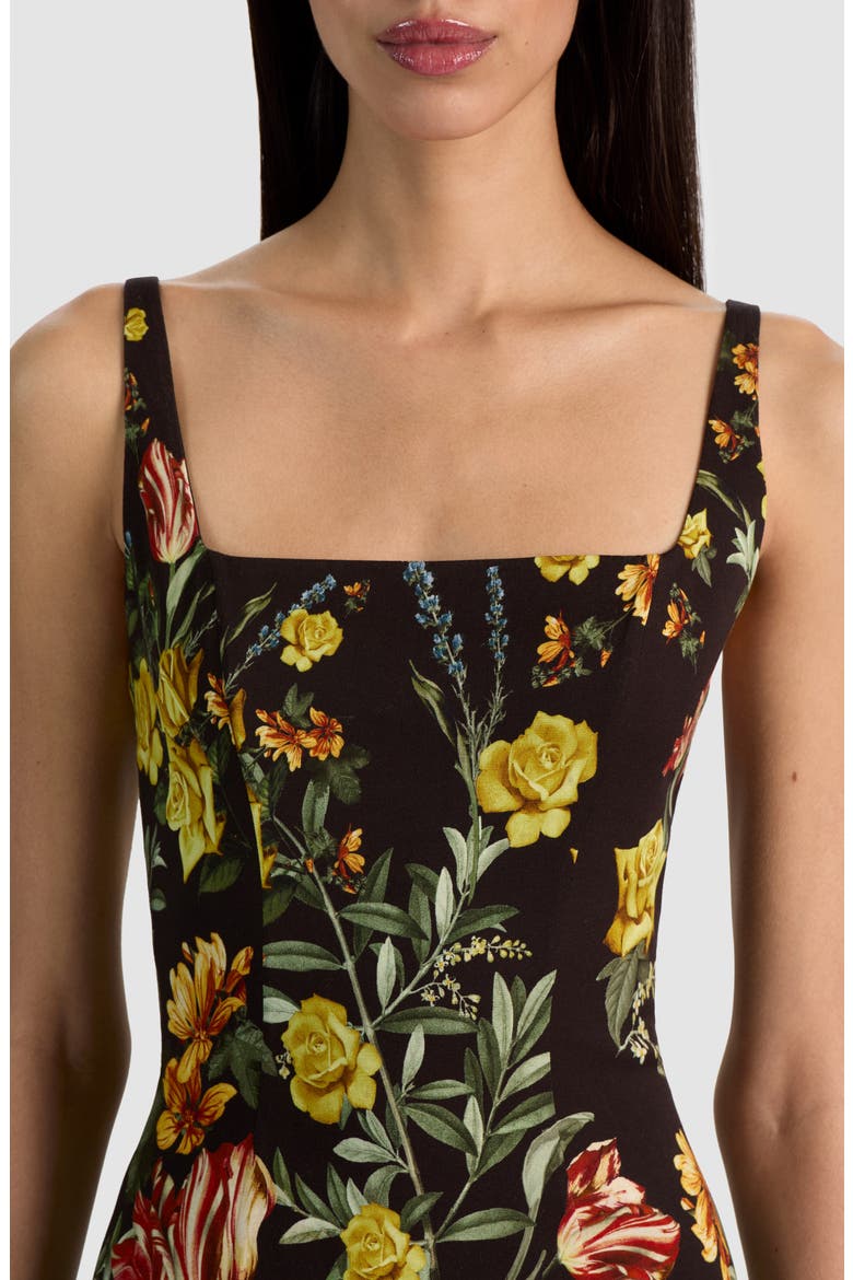 Julia Scoop Neck Minidress, Alternate, color, DESERT SPRIGS BLACK