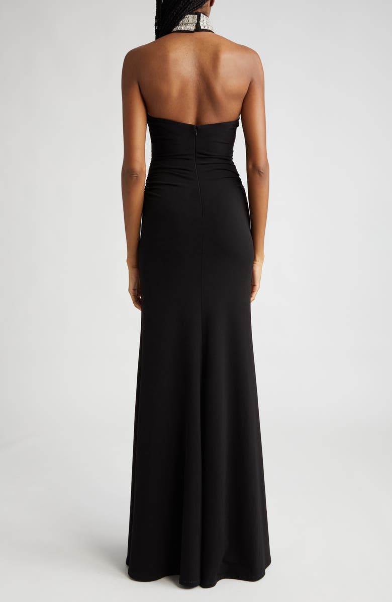 Cinq à Sept Izzy Ruched Embellished Neck Gown, Alternate, color, 