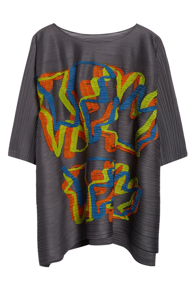 Mix Pleated Tunic, Alternate, color, GRAY