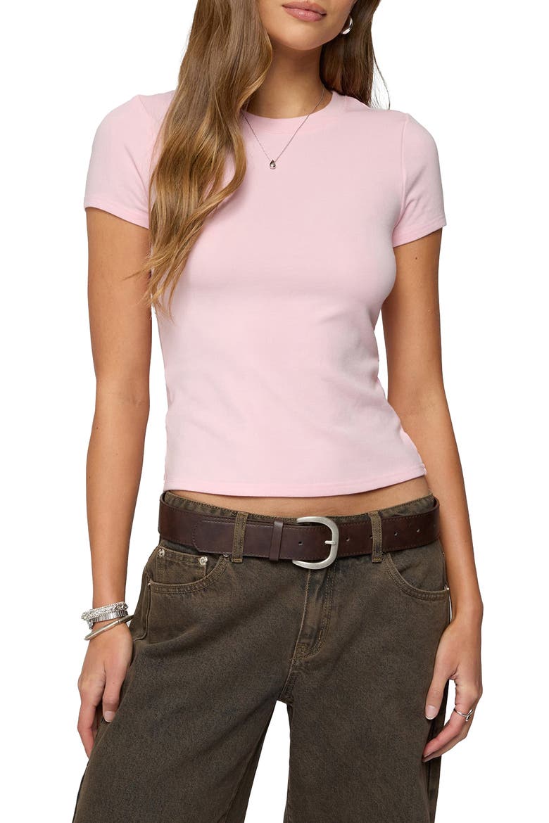 Daphney Crop T-Shirt, Main, color, LIGHT-PINK