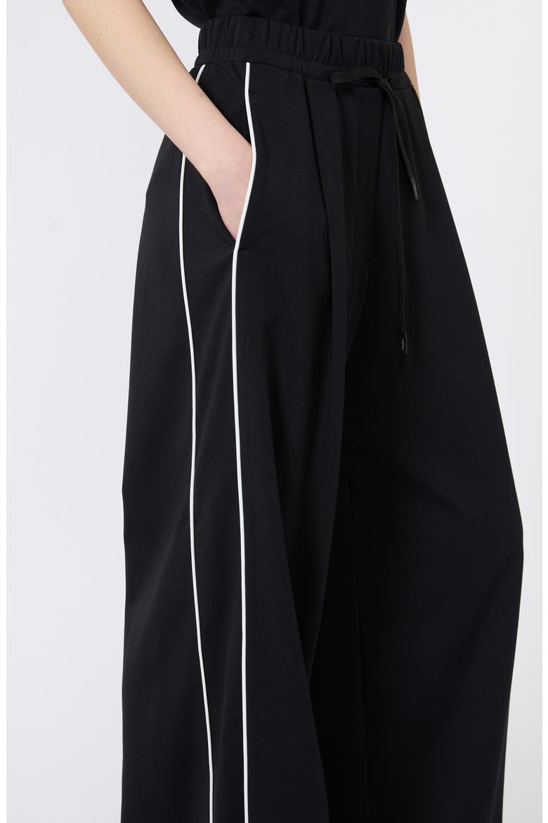 Godezia Wide Leg Jersey Pants, Alternate, color, BLACK