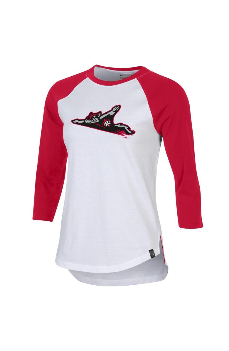 Under Armour Women's Under Armour Red/White Richmond Flying Squirrels Three-Quarter Sleeve Performance Baseball T-Shirt, Main, color, Red
