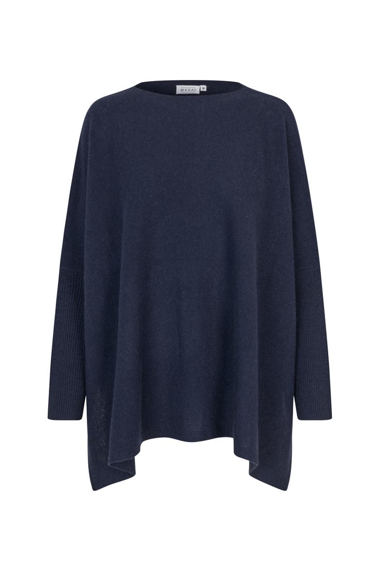 MaFayela Knit Poncho, Alternate, color, Navy Blazer